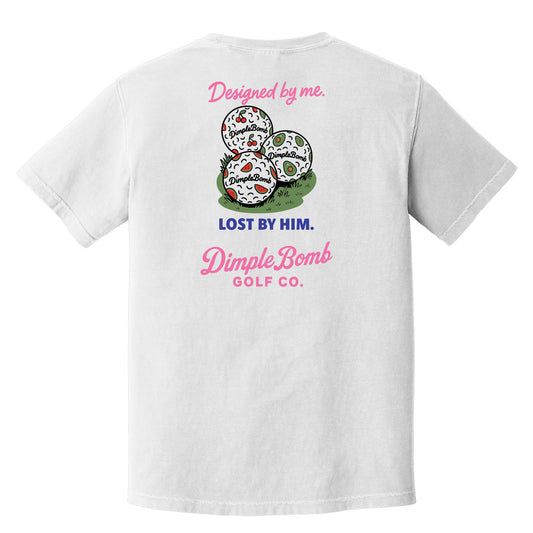 Designed by Me. Lost by Him. Tee – She Creates, He Slices