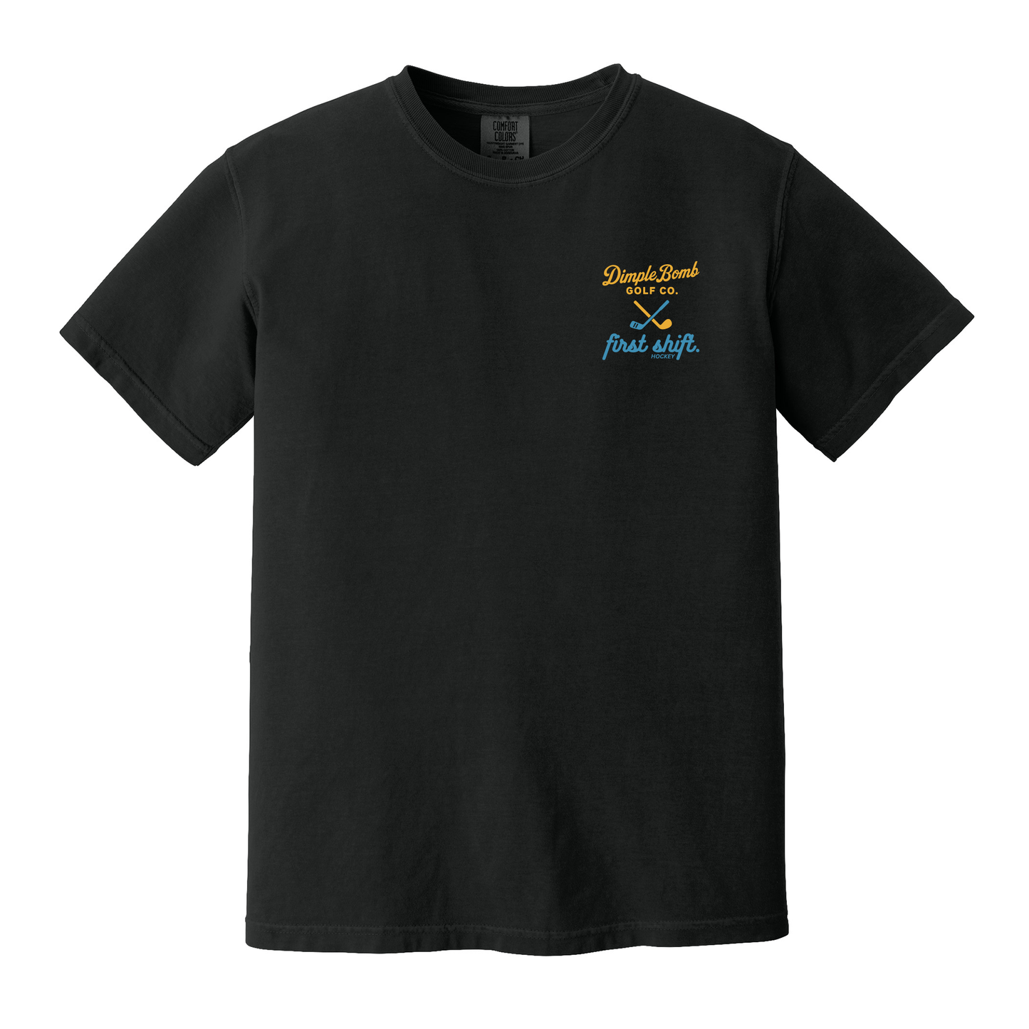 Dimple Bomb Golf x First Shift Hockey – 8 Bit Faceoff Tee