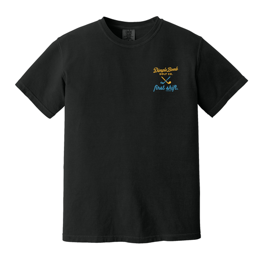 Dimple Bomb Golf x First Shift Hockey – 8 Bit Faceoff Tee