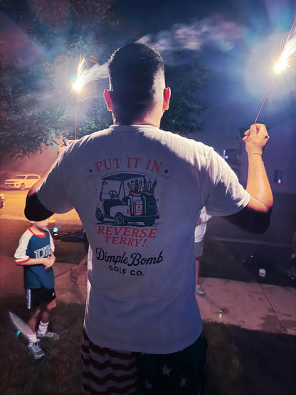 The Put It In Reverse Tee – Red, White & Boom